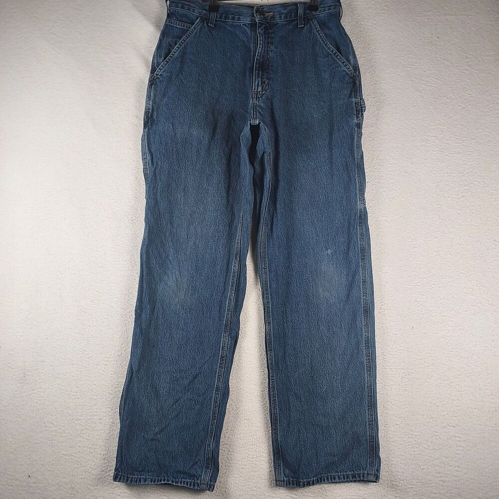 Carhartt Carpenter Jeans Mens 33x32 Dungaree Fit Dark Wash Denim Pants